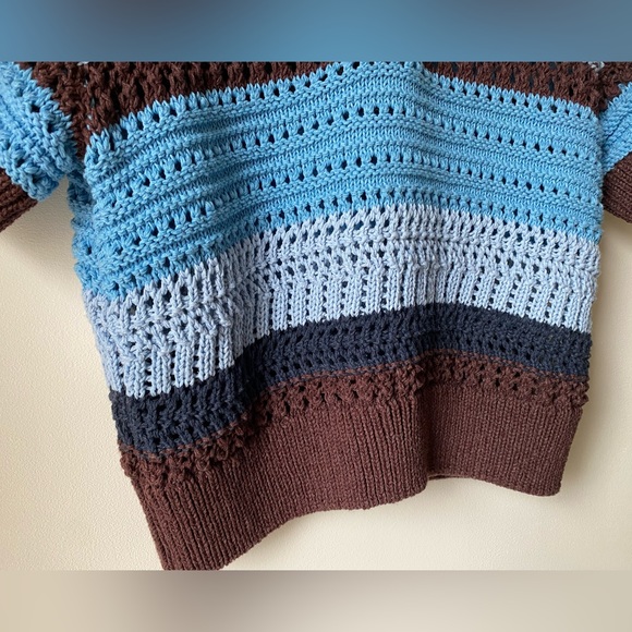 Zara crochet short sleeve striped top - Picture 8 of 12